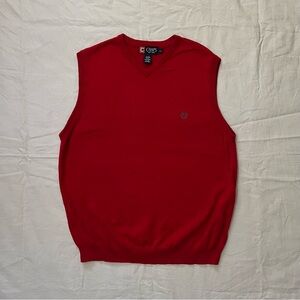 Chaps V-Neck Red Sweater Vest for Men
